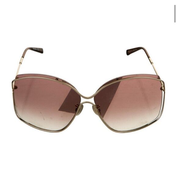 Max Mara Authentic Oversized Silver Frame Tan Pink Lens Sunglasses main image 2